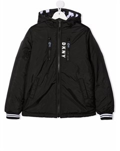 Куртка на молнии с капюшоном и логотипом Dkny kids