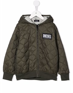 Стеганый бомбер с нашивкой логотипом Diesel kids