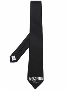 Шелковый галстук с логотипом Moschino