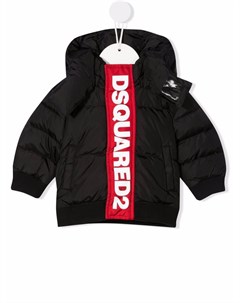 Пуховик с капюшоном и логотипом Dsquared2 kids