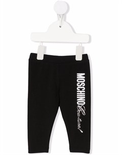 Легинсы с кристаллами и логотипом Moschino kids