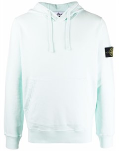 Худи с нашивкой логотипом и карманом муфтой Stone island