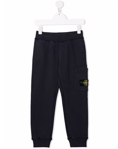 Спортивные брюки с нашивкой логотипом Stone island junior