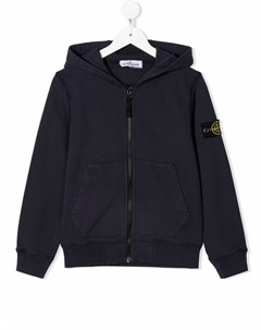 Худи на молнии с нашивкой логотипом Stone island junior