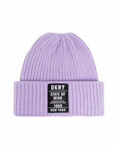 Шапка бини в рубчик с логотипом Dkny kids