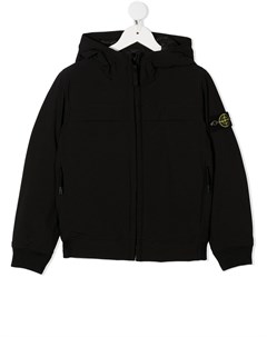 Куртка с капюшоном и нашивкой логотипом Stone island junior