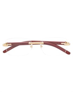 Очки в безободковой квадратной оправе Cartier eyewear