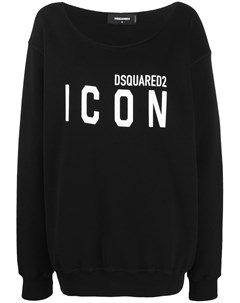 Толстовка с широким вырезом и логотипом Dsquared2