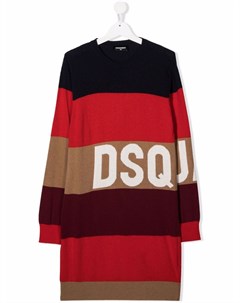 Платье миди в полоску Dsquared2 kids