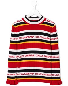 Свитер в полоску с логотипом Dolce & gabbana kids