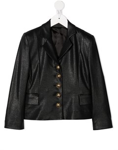 Однобортный пиджак с эффектом металлик Balmain kids