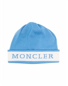 Шапка бини вязки интарсия с логотипом Moncler enfant