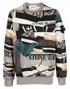 Толстовка в технике пэчворк с логотипом Stone island