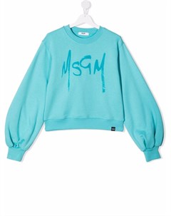 Толстовка с круглым вырезом и логотипом Msgm kids