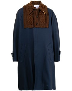 Однобортное пальто с контрастной манишкой Kolor