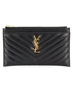 Стеганый клатч с декором Monogram Saint laurent