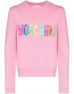 Джемпер с круглым вырезом и логотипом Moschino