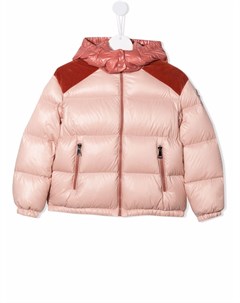 Пуховик в стиле колор блок с логотипом Moncler enfant