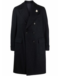 Двубортное пальто с заостренными лацканами Lardini