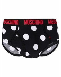 Трусы брифы с логотипом и узором в горох Moschino