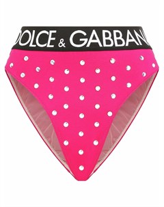 Трусы брифы с завышенной талией и стразами Dolce&gabbana