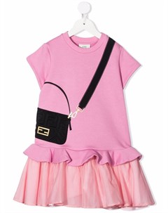 Платье с оборками и принтом Fendi kids