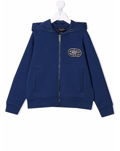 Худи на молнии с вышивкой Emporio armani kids