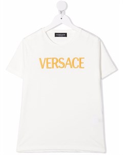 Футболка с короткими рукавами и вышитым логотипом Versace kids