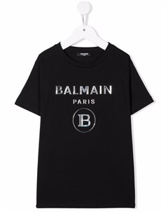 Футболка с тисненым логотипом Balmain kids