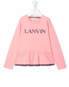 Расклешенный топ с логотипом Lanvin enfant