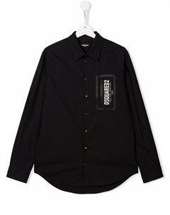 Рубашка с нашивкой логотипом Dsquared2 kids