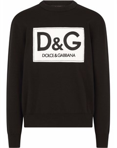 Шерстяной джемпер с вышитым логотипом Dolce&gabbana