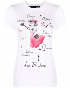 Футболка из джерси с графичным принтом Love moschino