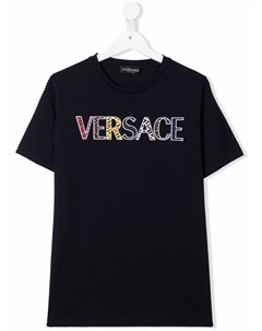 Футболка с вышитым логотипом Versace kids