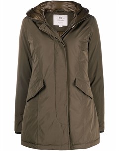 Пуховик с капюшоном и нашивкой логотипом Woolrich