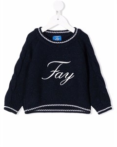 Джемпер с вышитым логотипом Fay kids