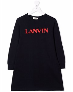 Платье с длинными рукавами и логотипом Lanvin enfant