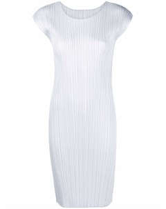 Плиссированное платье с короткими рукавами Pleats please issey miyake