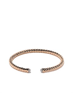 Браслет кафф Cable Spira из розового золота с бриллиантами David yurman