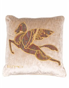 Подушка с вышитым логотипом Etro home