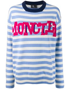 Полосатый свитер с логотипом Moncler grenoble