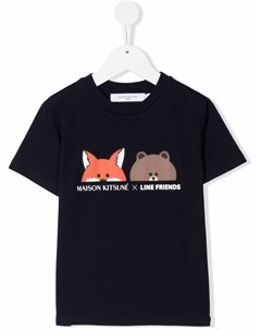 Футболка с логотипом из коллаборации с Line Friends Maison kitsune kids