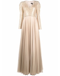 Плиссированное платье с пайетками Jenny packham