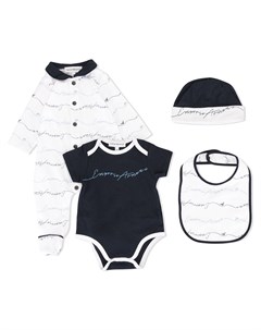 Комплект из комбинезона боди шапки и нагрудника Emporio armani kids