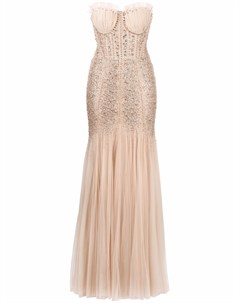 Платье без бретелей с бусинами Jenny packham