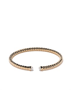 Браслет кафф Cable Spira из желтого золота с жемчугом David yurman