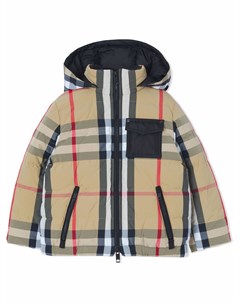 Двустороннее пальто в клетку Burberry kids