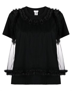 Футболка с верхом из тюля Comme des garçons noir kei ninomiya