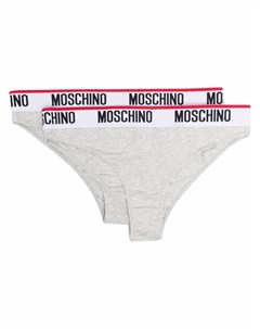 Комплект из двух трусов брифов с логотипом Moschino