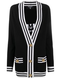 Длинный кардиган с контрастными полосками Balmain